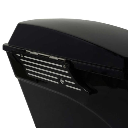 Black Straight Edge Latch Covers for Harley® Saddlebags '94-'13