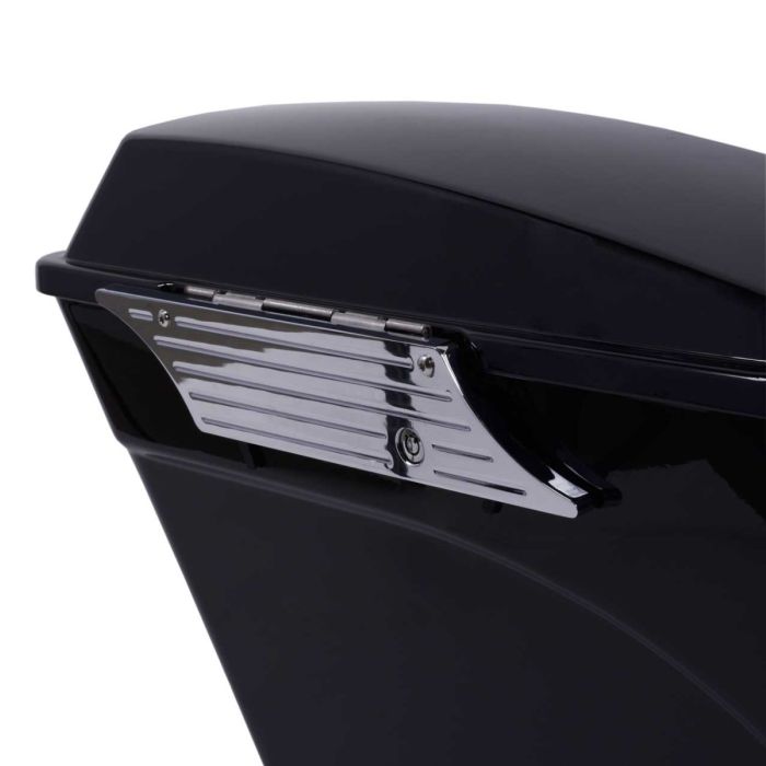 Chrome Straight Edge Latch Covers for Harley® Saddlebags '94-'13
