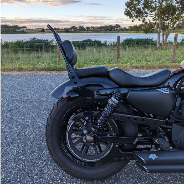 Sissy Bar Backrest for Harley Sportster from HOGWORKZ on bike side view