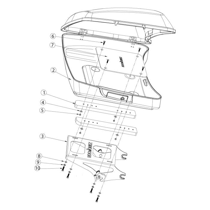 HOGWORKZ® 1"-3" Tour Pack Relocation Kit for Harley® Touring '14-'25