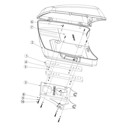 HOGWORKZ® 1"-3" Tour Pack Relocation Kit for Harley® Touring '14-'25