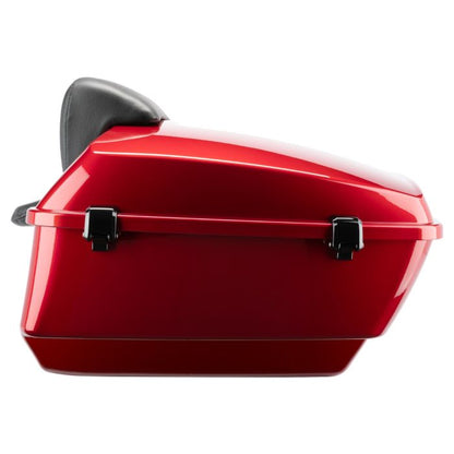 Ruby Metallic King Tour Pack w/ Slim Backrest & Black Hardware for Indian®