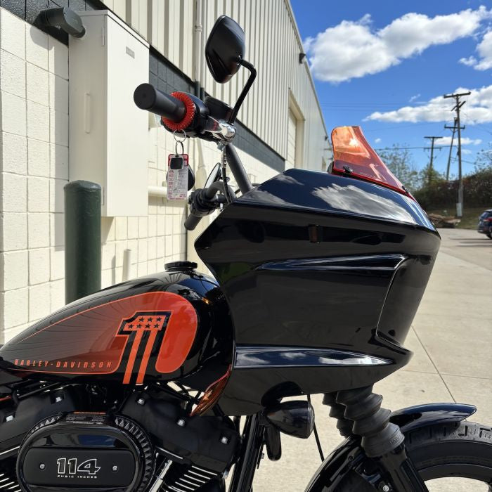 Color Match HOGWORKZ® Ruckus ST Fairing Kit for Harley® M8 Softail on Street bob side view