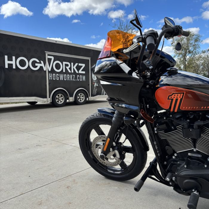 Color Match HOGWORKZ® Ruckus ST Fairing Kit for Harley® M8 Softail on Street bob by trailer