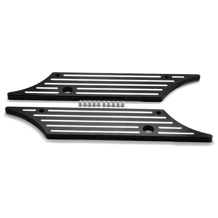 Black Straight Edge Latch Covers for Harley® Saddlebags '94-'13