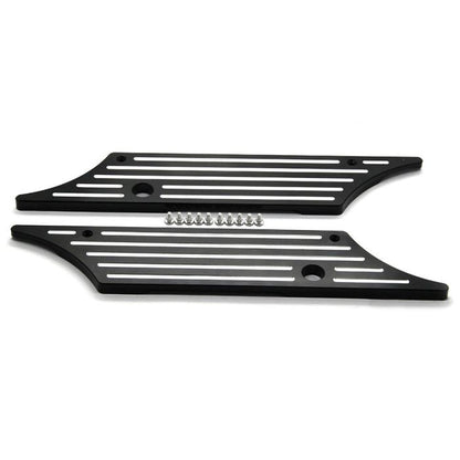 Black Straight Edge Latch Covers for Harley® Saddlebags '94-'13