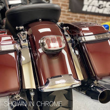 Solid Saddlebag Filler Strips in Chrome from hogworkz for harley touring bikes on motorcycle