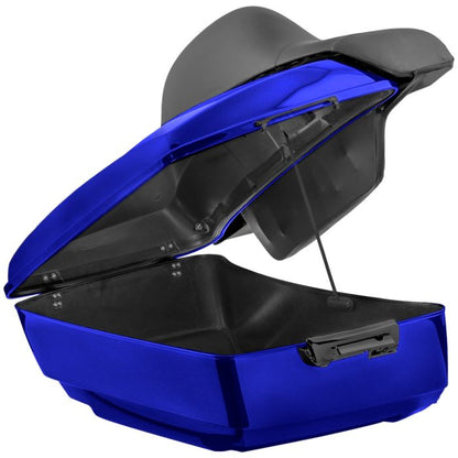 Spirit Blue Smoke King Tour Pack w/ Full Backrest & Black Hardware for Indian®