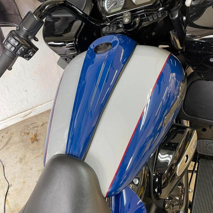 Blue Harley low profile gas tank dash from HOGWORKZ